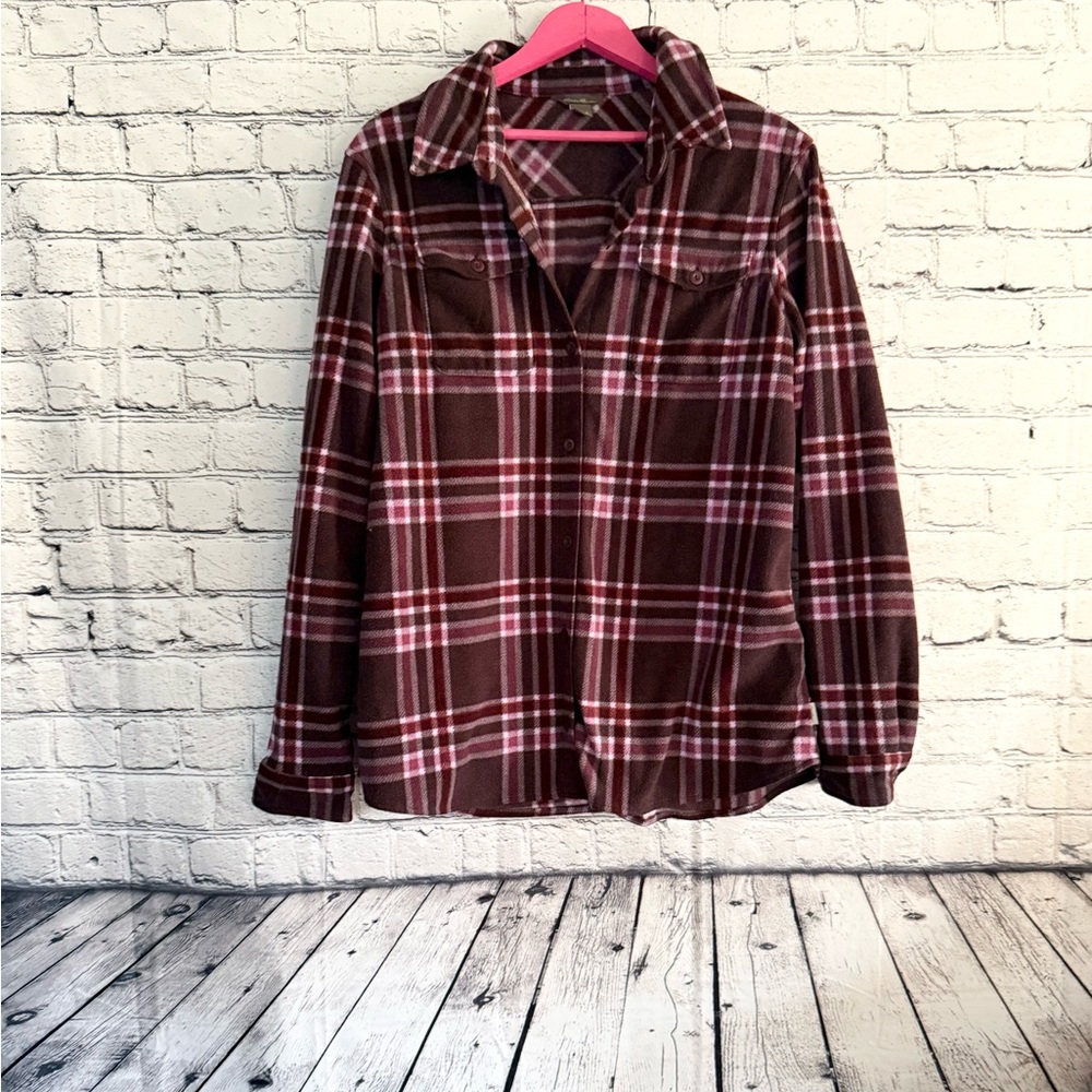 EDDIE BAUER. Maroon button down. Size L